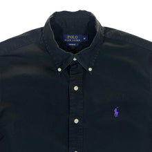 Load image into Gallery viewer, POLO RALPH LAUREN &quot;Custom Fit&quot; Classic Black Long Sleeve Button-Up Shirt
