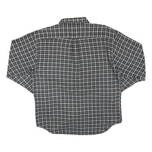 Load image into Gallery viewer, Vintage 90&#39;s KAMPO Black Grey Cream Check Long Sleeve Flannel Shirt
