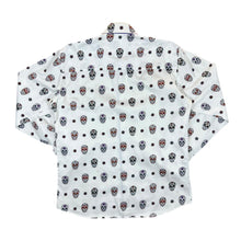 Load image into Gallery viewer, CLAUDIO LUGLI COUTURE Day Of The Dead Sugar Skull Patterned Long Sleeve Cotton Shirt
