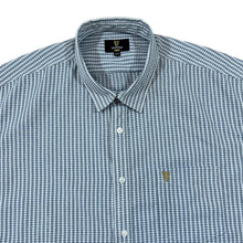 Load image into Gallery viewer, Early 00&#39;s GUINNESS Classic Embroidered Mini Pocket Logo Blue Check Short Sleeve Cotton Shirt
