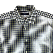 Load image into Gallery viewer, TOMMY HILFIGER Green Blue White Plaid Check Long Sleeve Cotton Shirt

