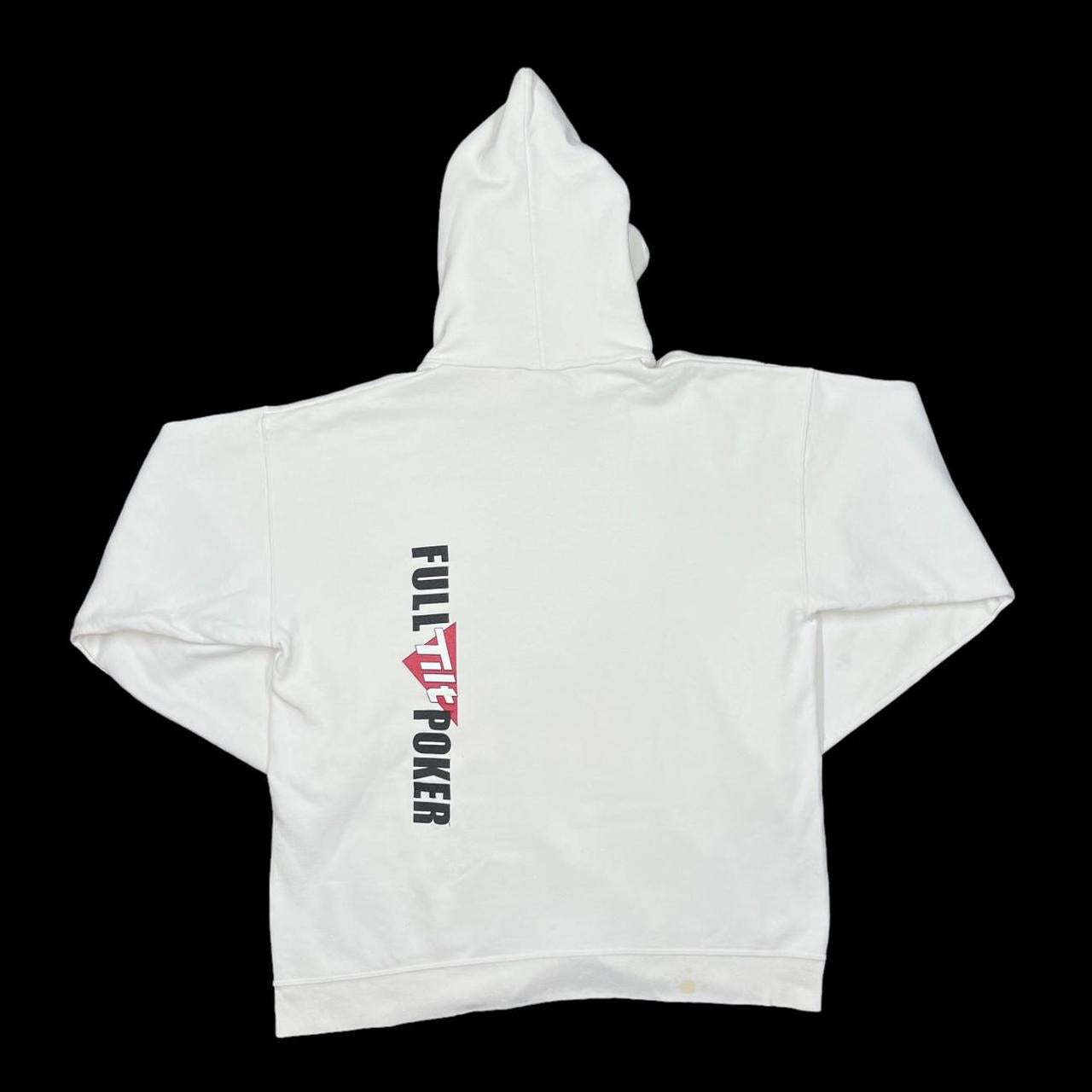 Early 00 s Hanes FULL TILT POKER Logo Spellout Graphic Pullover Hoodie