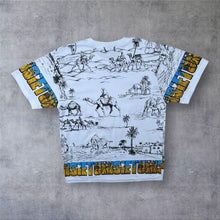 Load image into Gallery viewer, Early 00’s Tunisia “Hello Tunisia” Souvenir Cartoon All-Over Print Graphic T-Shirt
