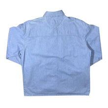 Load image into Gallery viewer, Vintage Capitol Embroidered Cowboy Western Blue Denim Cotton Popper Long Sleeve Shirt
