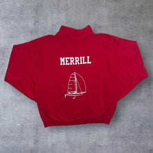 Load image into Gallery viewer, CVU Sailing Team Spellout Graphic Red 1/4 Zip Pullover Sweatshirt
