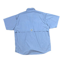 Load image into Gallery viewer, COLUMBIA SPORTSWEAR &quot;PFG&quot; Fishing Gear Blue Short Sleeve Tactel Nylon Shirt
