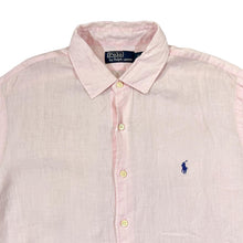Load image into Gallery viewer, Vintage POLO RALPH LAUREN Classic Embroidered Mini Logo Long Sleeve Pink Linen Shirt
