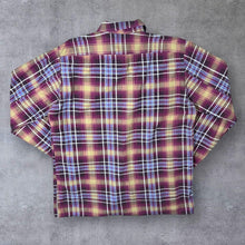 Load image into Gallery viewer, Vintage Johaj Pink Brown Beige White Plaid Check Long Sleeve Cotton Flannel Shirt

