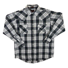 Load image into Gallery viewer, Vintage Plains Western Wear Multi Check Cowboy Popper Button Long Sleeve Shirt
