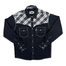Load image into Gallery viewer, Vintage Stars &amp; Stripes Western Cowboy Check Popper Long Sleeve Shirt
