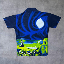 Load image into Gallery viewer, Early 00's Urban Gear Y2K Northern Lights Graphic Blue Green Polyester Shirt
