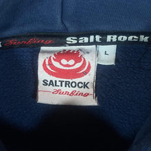 Load image into Gallery viewer, Early 00&#39;s Saltrock Embroidered Surfer Skater Distressed Blue Pullover Hoodie
