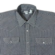 Load image into Gallery viewer, Vintage Holpen Cowboy Western Black White Check Short Sleeve Popper Cotton Blend Shirt
