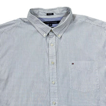 Load image into Gallery viewer, TOMMY HILFIGER &quot;80&#39;s 2PLY&quot; Custom Fit Grid Check Mini Logo Long Sleeve Button-Up Shirt
