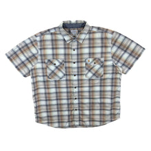 Load image into Gallery viewer, Early 00&#39;s Carhartt &quot;Relaxed Fit&quot; Grey Orange Plaid Check Short Sleeve Cotton Blend Shirt

