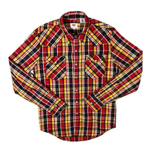 Load image into Gallery viewer, Levi&#39;s Multi Plaid Check Western Style Popper Button Cotton Long Sleeve Shirt
