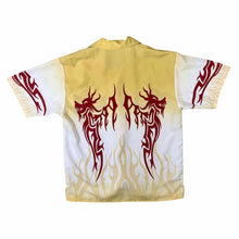Load image into Gallery viewer, Early 00&#39;s Sweety Collection Gothic Y2K Tribal Dragon Yellow Short Sleeve Shirt
