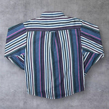 Load image into Gallery viewer, Vintage Knights Of The Round Table Multi Striped Long Sleeve Button-Up Cotton Shirt
