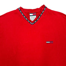 Load image into Gallery viewer, Early 00&#39;s TOMMY JEANS Tommy Hiliger Embroidered Mini Logo V-Neck T-Shirt
