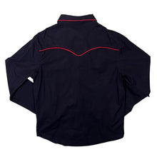 Load image into Gallery viewer, Banned Alternative Goth Cowboy Western Black Red Popper Long Sleeve Shirt
