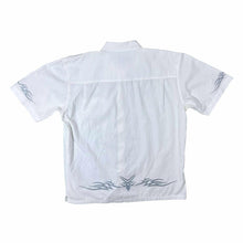 Load image into Gallery viewer, Early 00&#39;s John Baner Gothic Y2K Tribal Patterned White Cotton Short Sleeve Shirt

