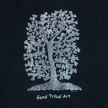 Load image into Gallery viewer, Vintage Tribes India GOND TRIBAL ART Souvenir Graphic Black T-Shirt
