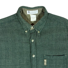 Load image into Gallery viewer, Vintage 90&#39;s COLUMBIA Green Subtle Patterned Striped Long Sleeve Flannel Button-Up Shirt
