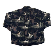 Load image into Gallery viewer, Vintage NORTH RIVER Deer Buck Nature All-Over Print Long Sleeve Button-Up Cotton Shirt
