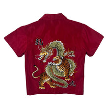 Load image into Gallery viewer, Early 00&#39;s BAM Shirt Gothic Y2K Dragon Graphic Red Short Sleeve Polyester Cotton Shirt
