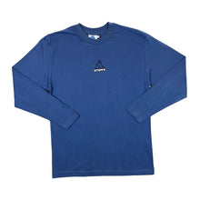 Load image into Gallery viewer, STIFFY &quot;Stiffy Trippin&quot; Surfer Skater Logo Spellout Graphic Blue Long Sleeve T-Shirt
