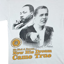 Load image into Gallery viewer, BARACK OBAMA Martin Luther King Political Souvenir Spellout Graphic White T-Shirt
