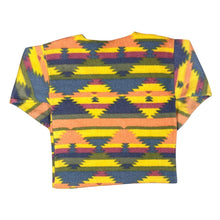 Load image into Gallery viewer, Vintage Aztec Navajo Crazy Abstract Patterned Fleece V-Neck Sweatshirt
