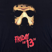 Load image into Gallery viewer, FRIDAY THE 13TH Jason Voorhies Horror Movie Spellout Graphic Black T-Shirt
