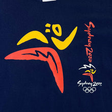 Load image into Gallery viewer, Vintage SYDNEY 2000 OLYMPICS Souvenir Logo Spellout Graphic Navy Blue T-Shirt
