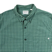 Load image into Gallery viewer, TIMBERLAND &quot;Slim Fit&quot; Green Check Cotton Long Sleeve Button-Up Shirt
