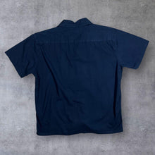 Load image into Gallery viewer, Early 00's Whispering Smith Embroidered Snake Cobra Y2K Navy Blue Short Sleeve Shirt
