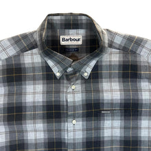 Load image into Gallery viewer, Barbour &quot;Tailored Fit&quot; Grey Plaid Check Long Sleeve Button-Up Cotton Shirt
