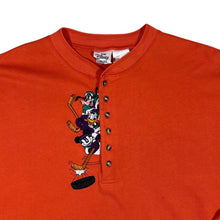 Load image into Gallery viewer, Vintage 90's The Disney Store Embroidered Hockey Character Henley Button Long Sleeve T-Shirt
