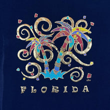Load image into Gallery viewer, Early 00&#39;s FLORIDA Embossed Raised Souvenir Spellout Graphic Navy Blue T-Shirt
