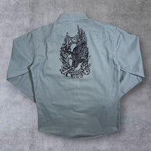 Load image into Gallery viewer, Atlas For Men Cowboy Western Eagle Graphic Grey Long Sleeve Cotton Shirt
