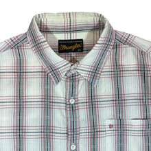Load image into Gallery viewer, Early 00&#39;s WRANGLER White Red Grey Plaid Check Short Sleeve Cotton Shirt
