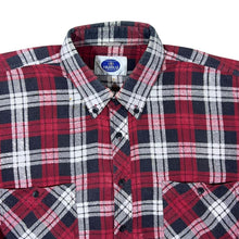 Load image into Gallery viewer, Vintage Hualu Red Grey White Plaid Check Long Sleeve Flannel Button-Up Shirt
