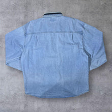 Load image into Gallery viewer, Vintage John Baner Cowboy Western Blue Denim Popper Cotton Long Sleeve Shirt
