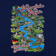 Load image into Gallery viewer, Vintage 90&#39;s Screen Stars ROMANTISCHER RHEIN &quot;Germany&quot; Souvenir Map Spellout Graphic Single Stitch T-Shirt
