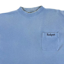 Load image into Gallery viewer, Early 00&#39;s ROCKPORT Embroidered Pocket Spellout Faded Distressed Blue T-Shirt
