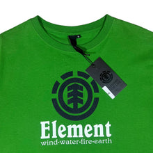 Load image into Gallery viewer, ELEMENT Skateboards Classic Skater Logo Spellout Graphic Green T-Shirt
