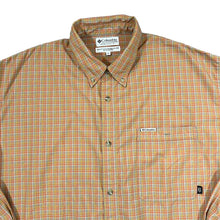 Load image into Gallery viewer, Vintage COLUMBIA SPORTSWEAR Orange Plaid Check Long Sleeve Polyester Button-Up Shirt
