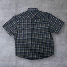 Load image into Gallery viewer, Vintage Reward Plaid Check Cropped Short Sleeve Cotton Flannel Shirt
