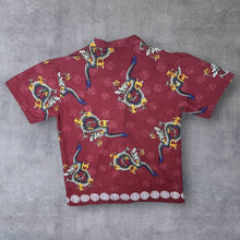 Load image into Gallery viewer, Vintage Earthbound Gothic Y2K Traditional Dragon Patterned Red Short Sleeve Shirt
