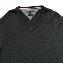 Load image into Gallery viewer, TOMMY HILFIGER Embroidered Mini Logo Pima Cotton Cashmere V-Neck Sweater Jumper
